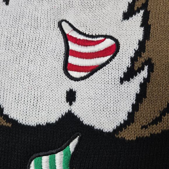 Ugly Christmas Sweater Reindeer Red Nose Backside Kisses Men's size Medium - Picture 11 of 16